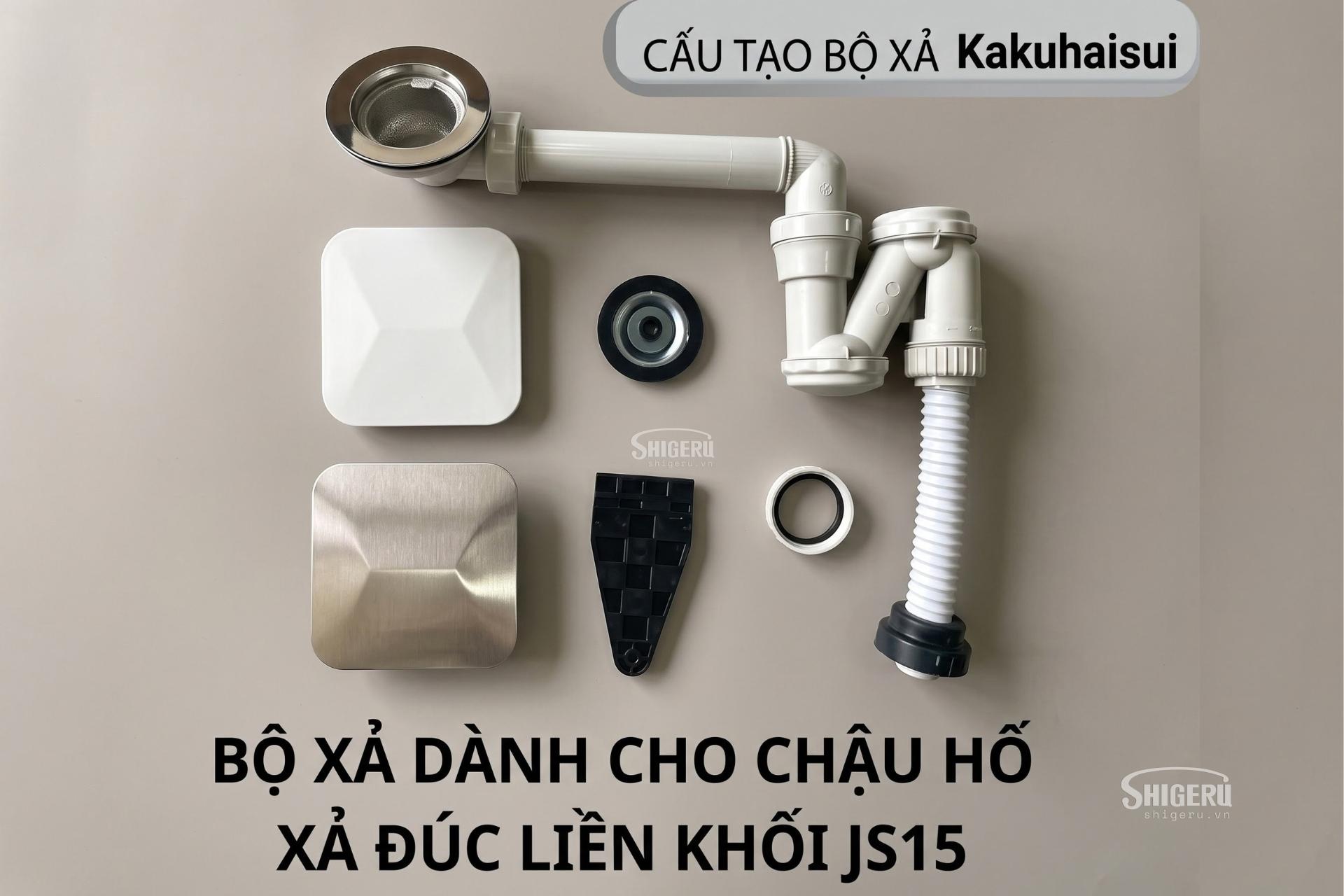 Cấu tạo bộ xả cho chậu hố đúc liền khối